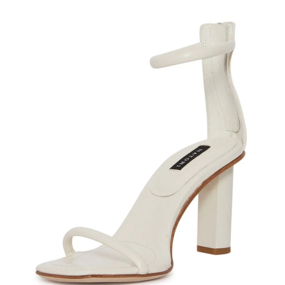 NIB NATORI glow ankle White Block Heel Sandals size 8.5 in white - Picture 4 of 5
